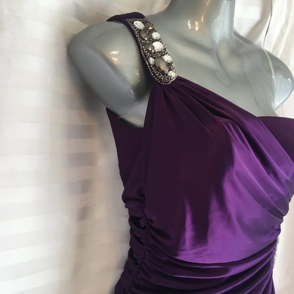 Speechless Club Jr Social Shiny Purple Dress Size S Bodycon Jewel Party Y2K New - Picture 6 of 13